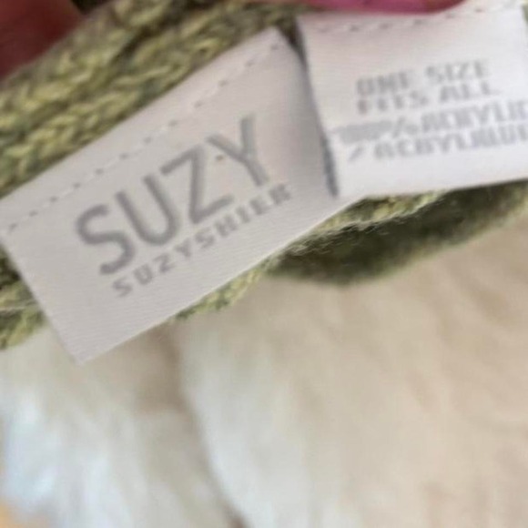 y2k sage green fringe poncho sweater suzy shier one size - Picture 5 of 5